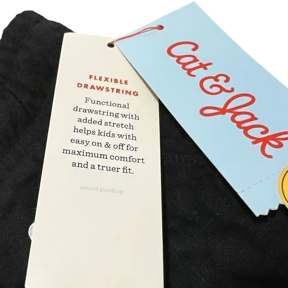 NEW Cat & Jack Toddler Solid Relaxed Fit Black Jogger Pants 3T